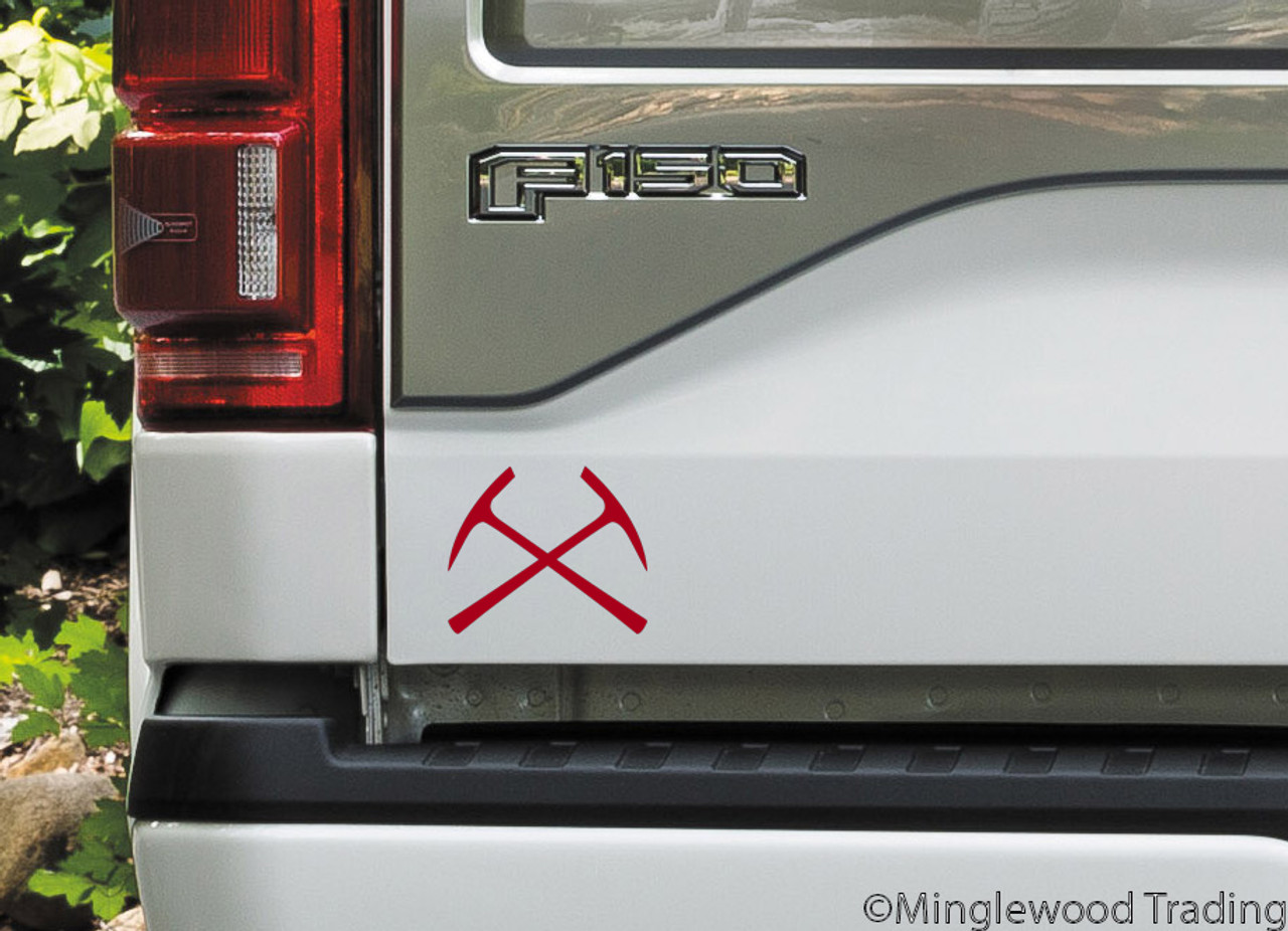 CROSSED PICKAXES  Vinyl Decal Sticker - Mining Pick Axes - Geology