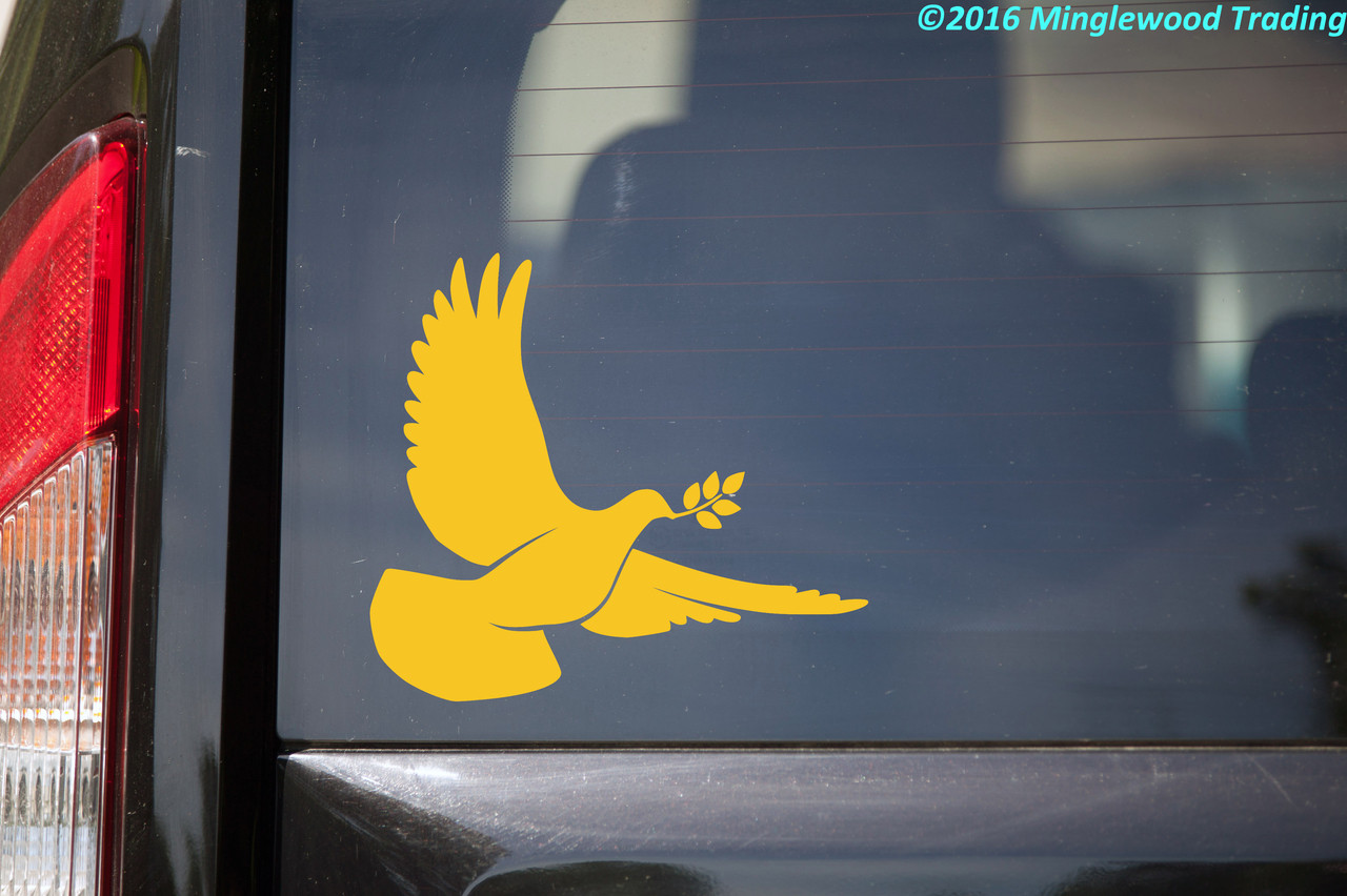 DOVE with Olive Branch Vinyl Decal Sticker -V4-  Bird Peace Love Hope Salvation