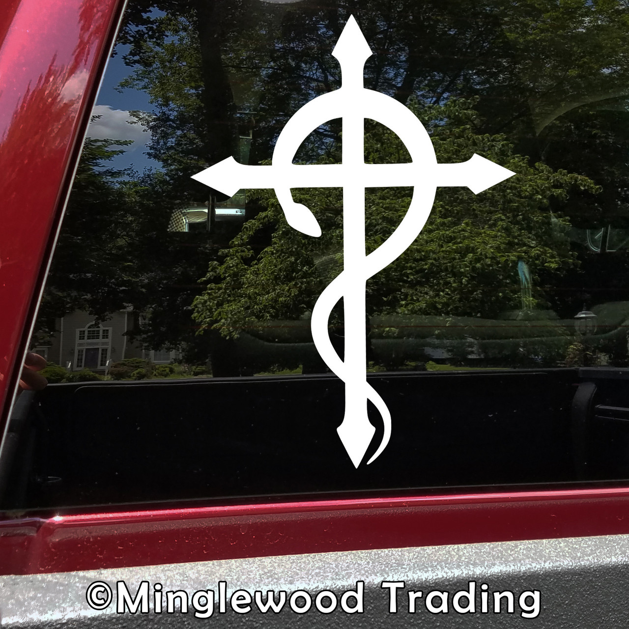 THE SERPENT CROSS - Vinyl Decal Sticker - Crux Serpentines - Black