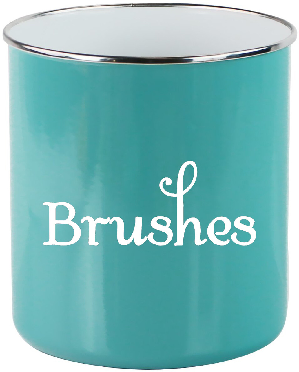 BRUSHES Vinyl Sticker - Bathroom Organization Label - Die Cut Decal - Swash