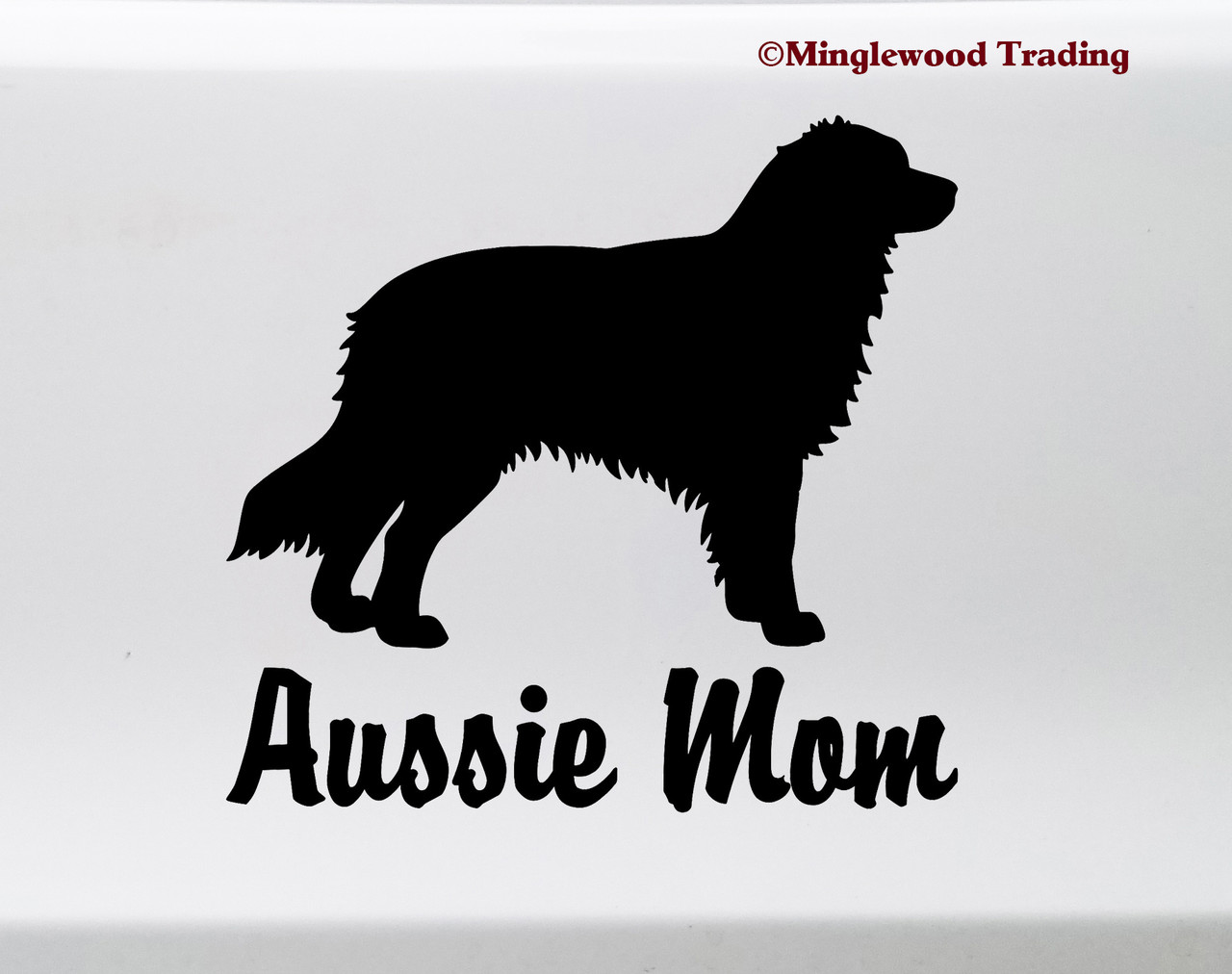 AUSSIE MOM Vinyl Sticker -V2- Australian Shepherd Auss Dog Puppy - Die Cut Decal