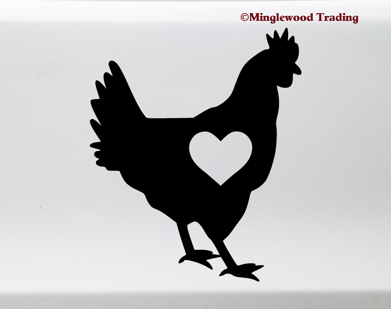 Chicken with Heart Vinyl Sticker - Love Hen Rooster Farm Animal - Die Cut Decal