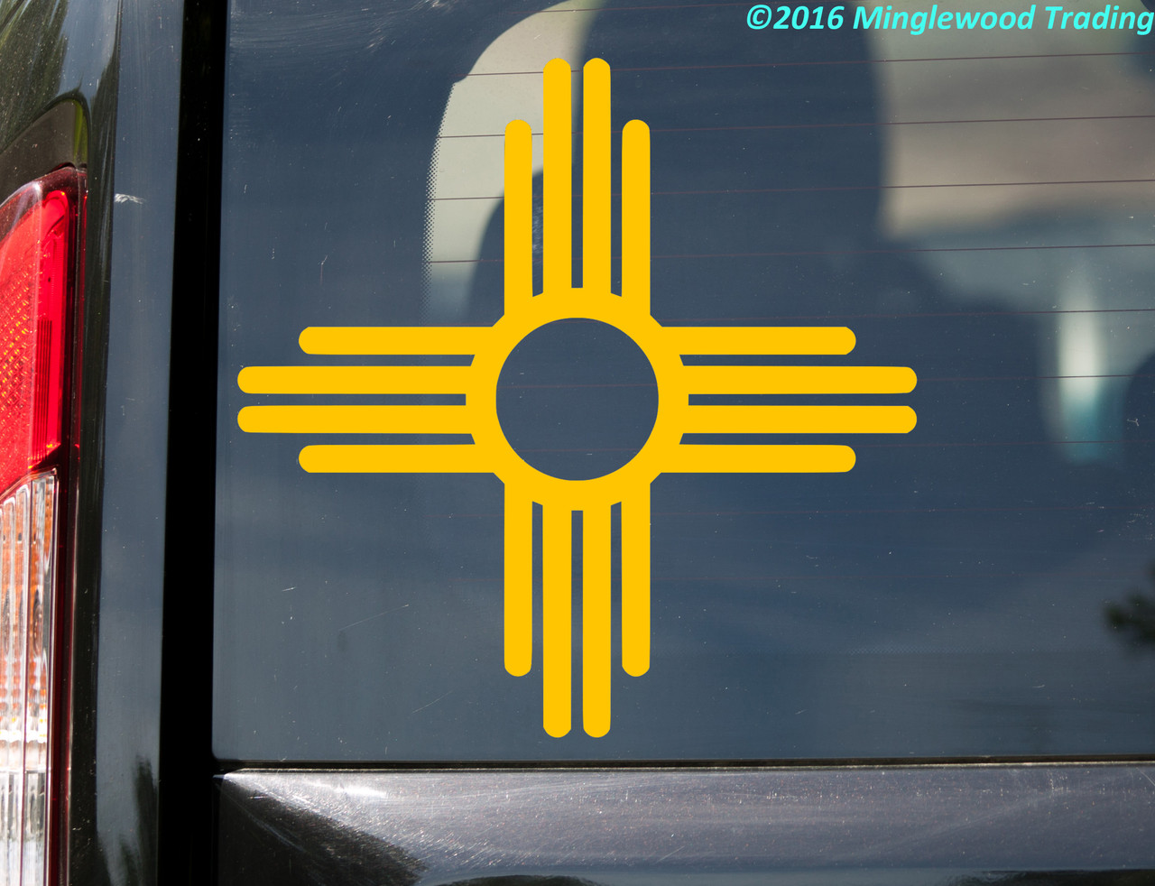 Zia Sun Symbol Vinyl Decal - New Mexico Flag - Die Cut Sticker
