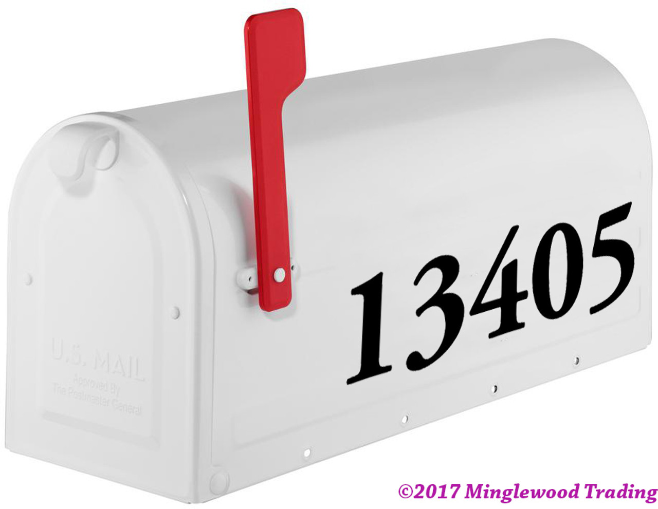 Old Style Mailbox Numbers - Vinyl Sticker - 1 to 10 inches tall - Name Home House Office Business Address - AGPB Die Cut Decal