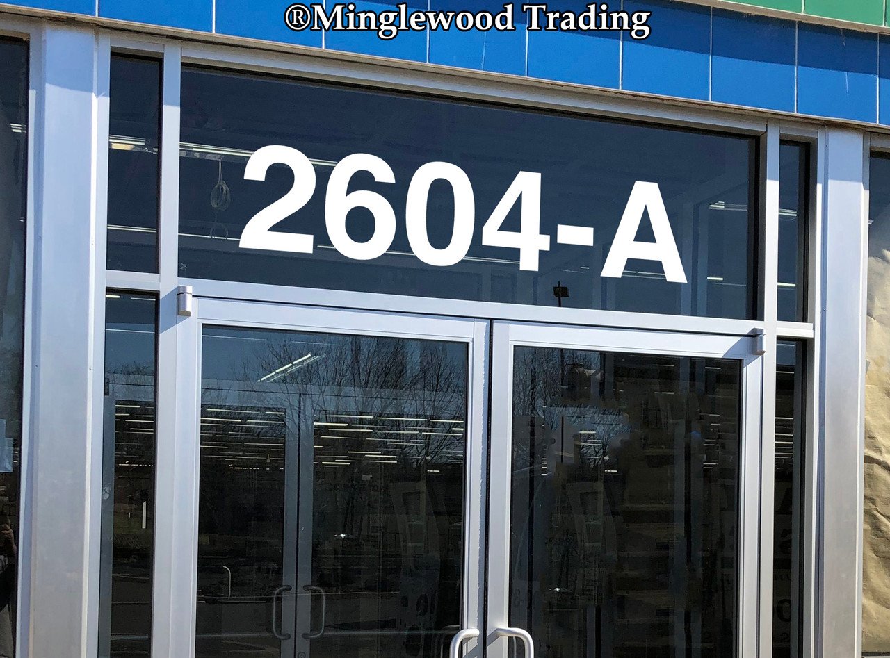 Store Window Vinyl Address Numbers - Storefront Glass Door Business Frontage - Die Cut Decal