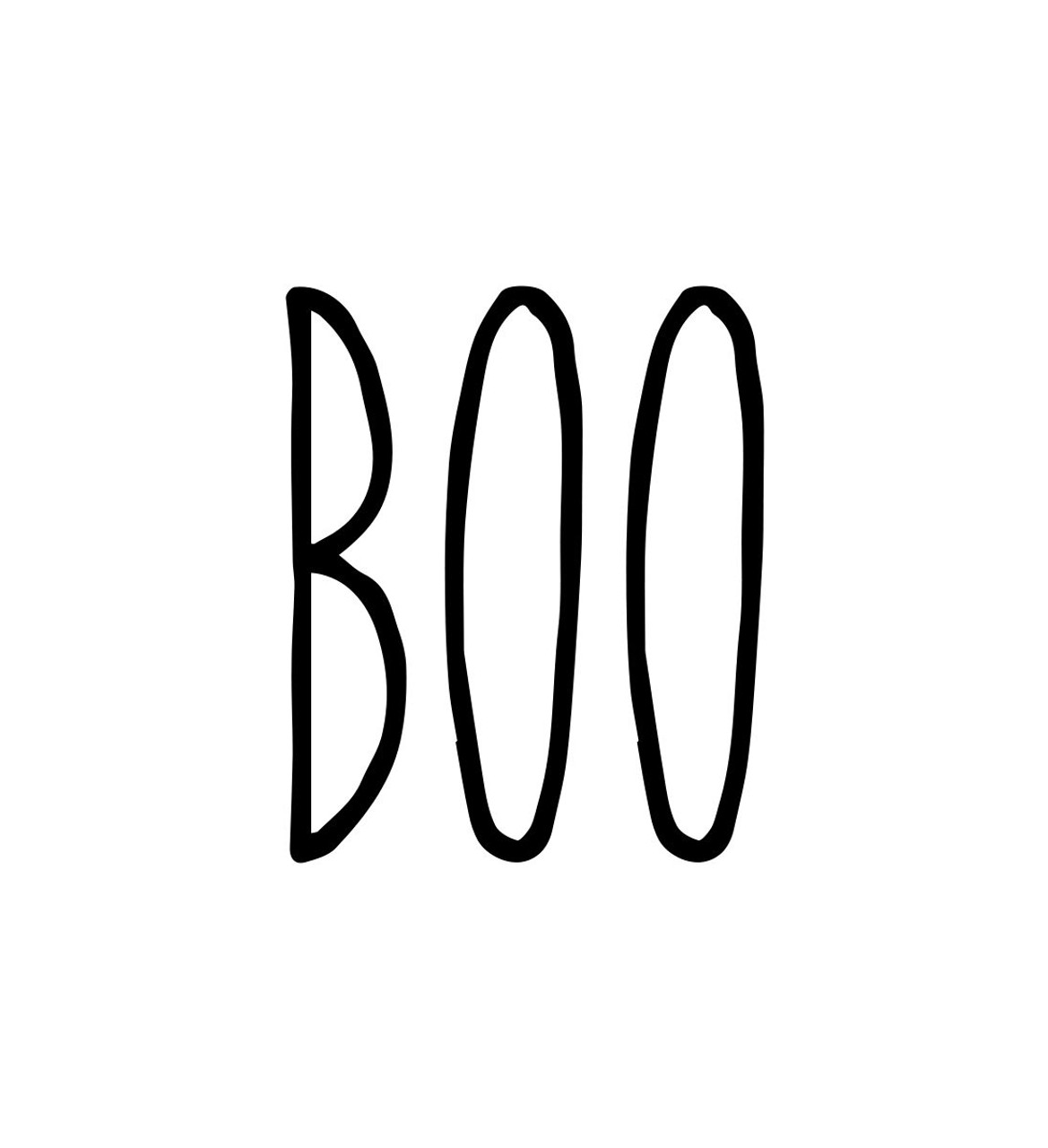Boo Vinyl Sticker - Halloween Farmhouse Skinny Font Rae Dunn Inspired - Die Cut Decal