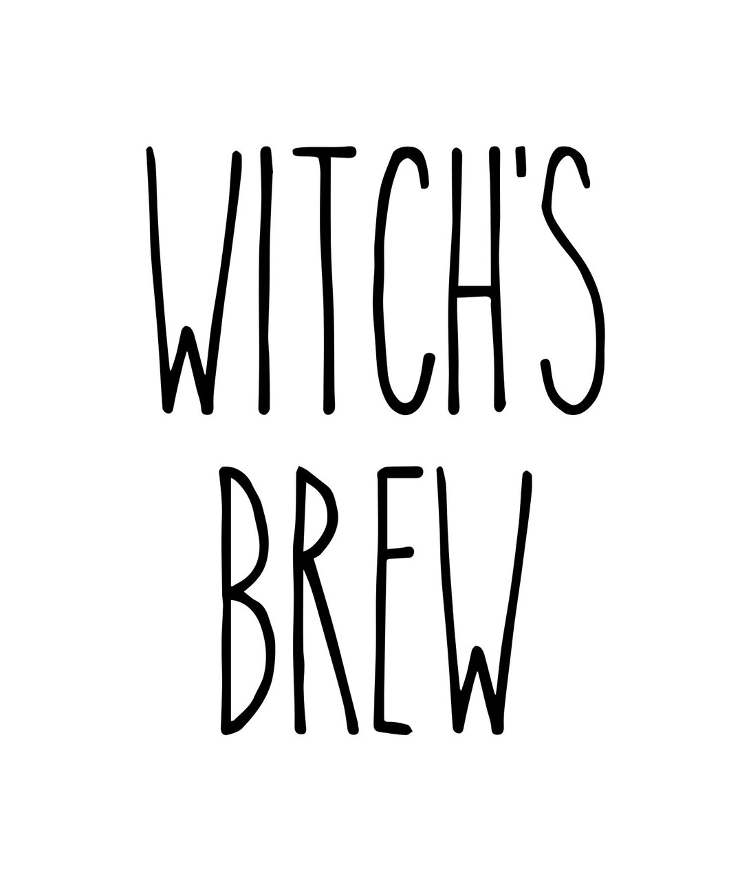 Witch's Brew Vinyl Sticker - Halloween Farmhouse Skinny Font Rae Dunn Inspired - Die Cut Decal