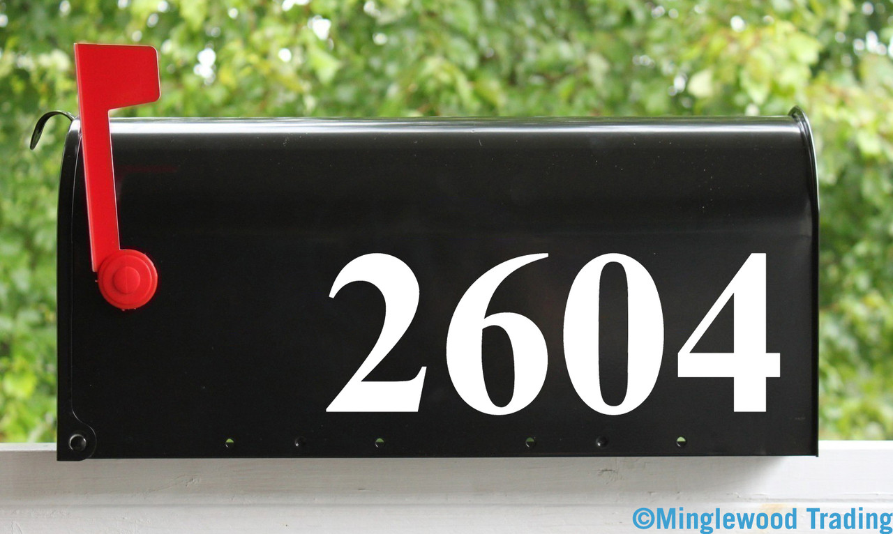 Standard Mailbox Numbers Vinyl Sticker - 1" to 10" tall - Name Home House Office Address - TNRB