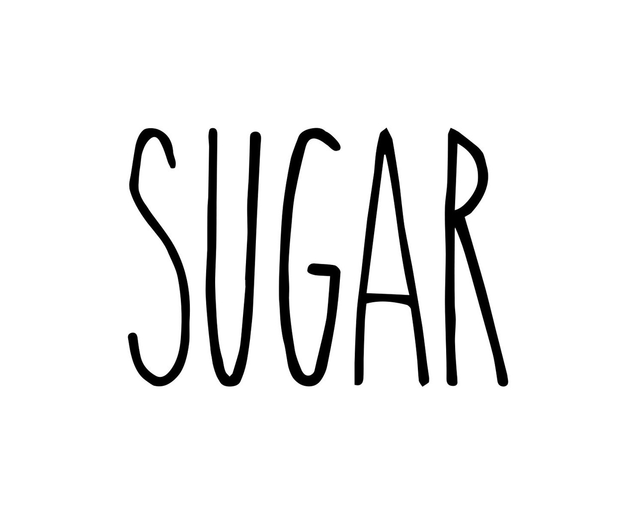 Sugar Vinyl Sticker - Farmhouse Skinny Font Rae Dunn Inspired - Kitchen Decor - Die Cut Decal