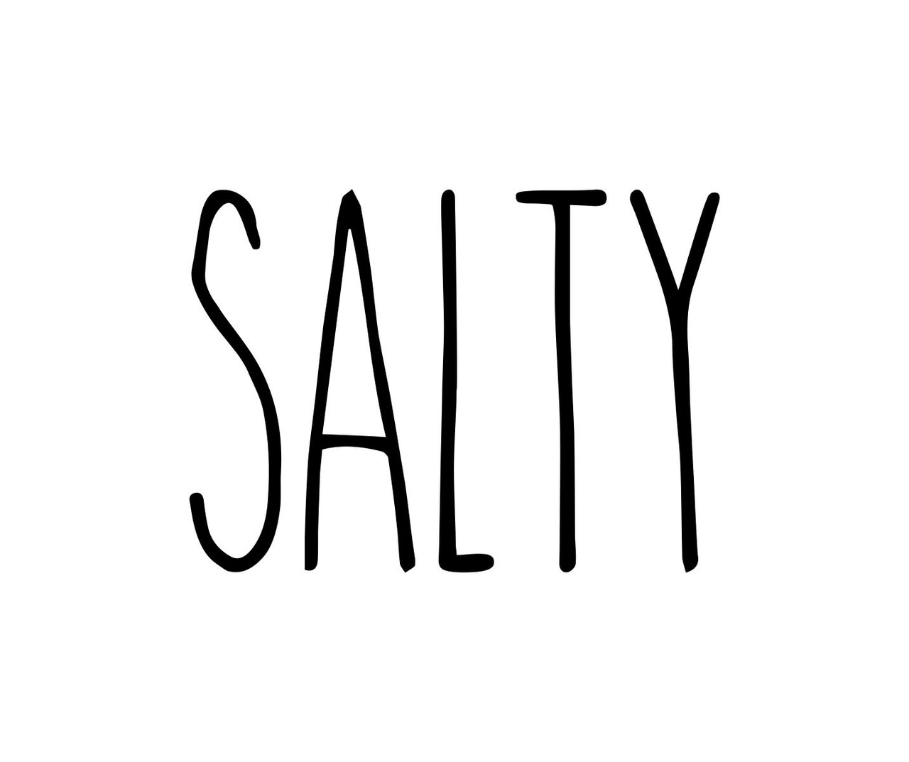 Salty Vinyl Sticker - Farmhouse Skinny Font Rae Dunn Inspired - Kitchen - Die Cut Decal