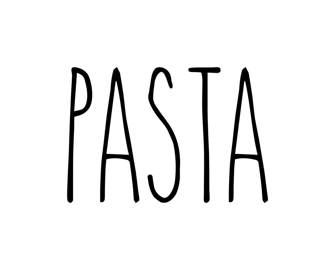 Pasta Vinyl Sticker - Farmhouse Skinny Font Rae Dunn Inspired - Kitchen - Die Cut Decal