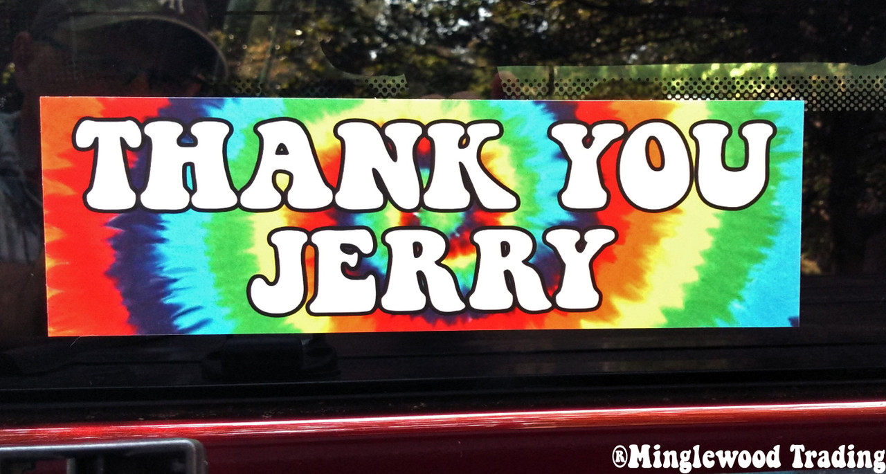 Thank You Jerry 8" x 2.5" Tie Dye Die Cut Decal - The Grateful Dead Jerry Garcia