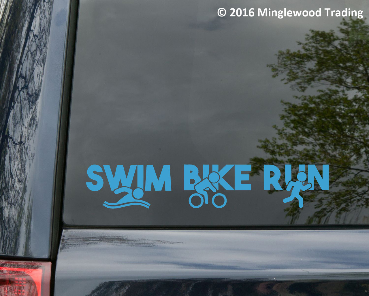 Swim Bike Run Vinyl Decal V2 - Triathlon Race Triathlete Sport - Die Cut Sticker