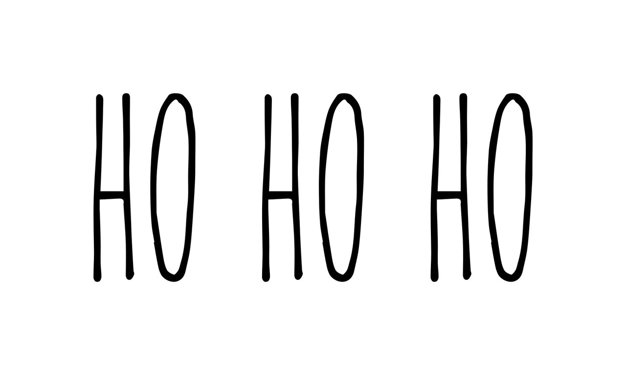 Ho Ho Ho Vinyl Sticker - Farmhouse Style Skinny Font - Santa Claus Christmas Home Kitchen Decor - Die Cut Decal