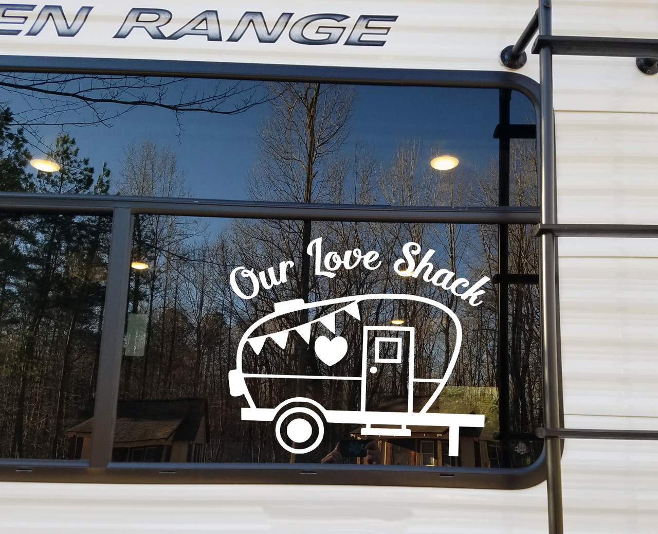 Our Love Shack Vinyl Decal - RV Camping Travel Trailer - Die Cut Sticker