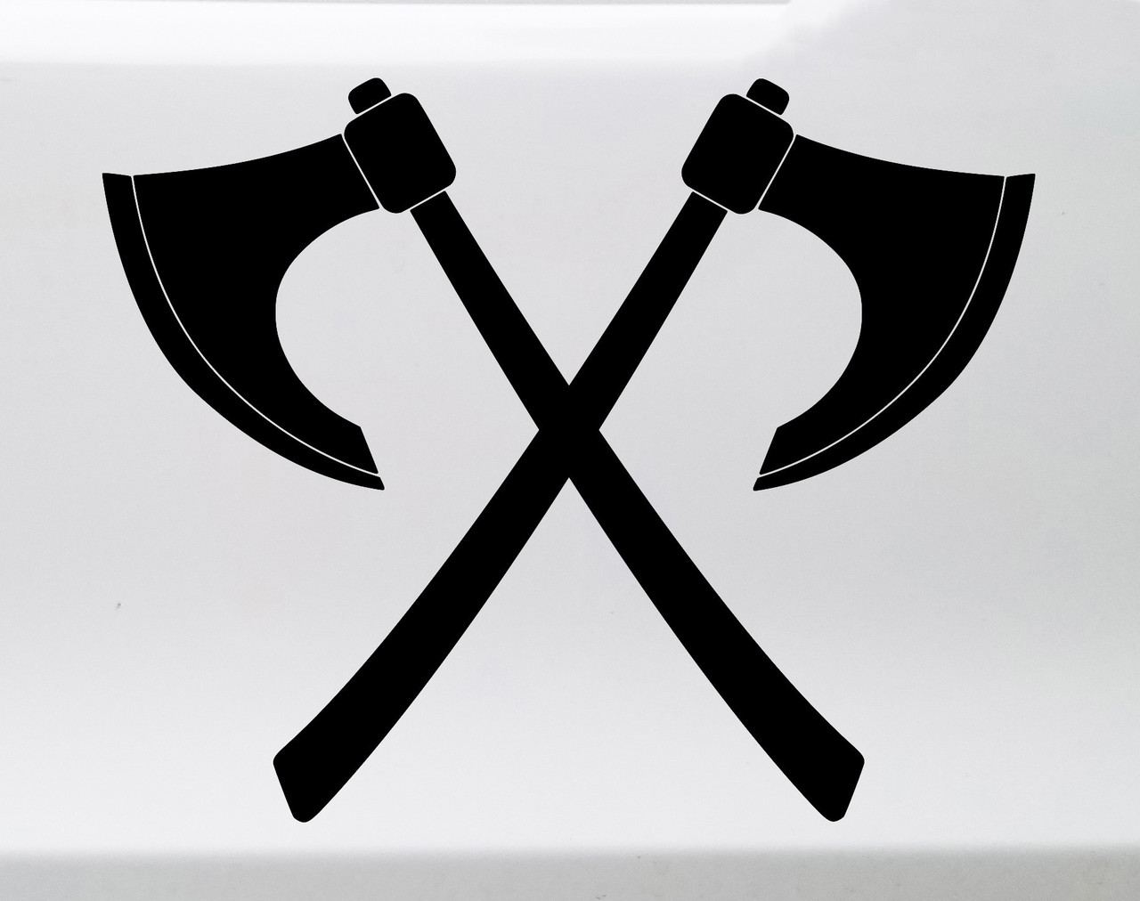 Crossed Viking Axes Vinyl Decal - Bearded Dane Skeggox Battle Hafted English Long Axe - Die Cut Sticker