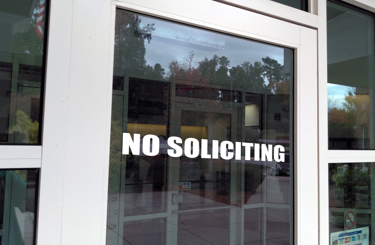 Die Cut Sticker Details about   No Soliciting Vinyl Decal V1 Storefront Business Office Sign