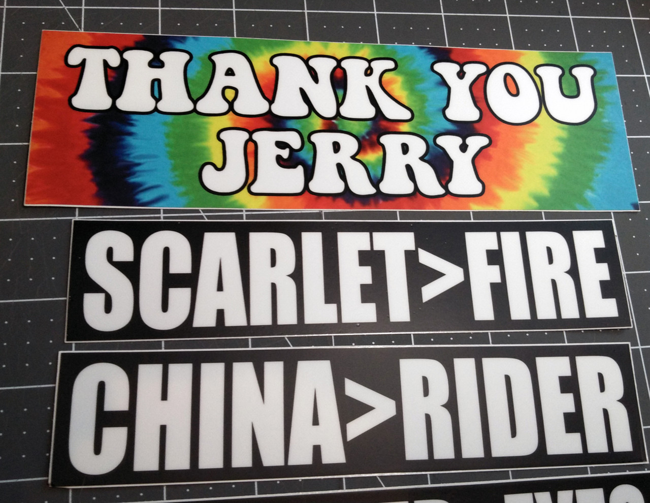SCARLET>FIRE 7" x 1.5" Die Cut Decal Grateful Dead Sticker Jerry Garcia Weir 