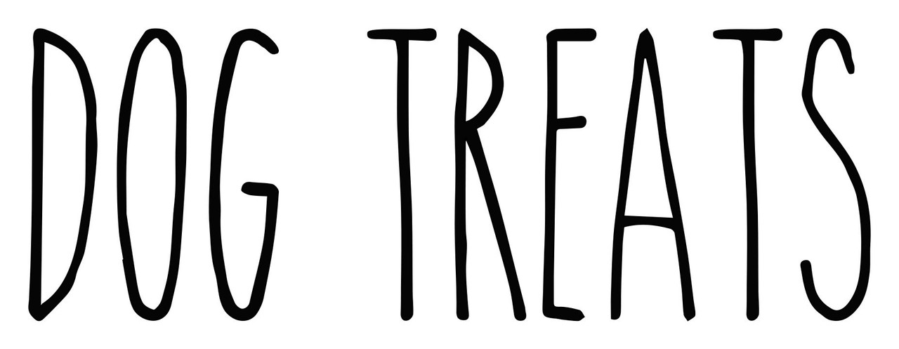 Dog Treats Vinyl Decal - Puppy Pet Snacks Training - Farmhouse Skinny Font - Die Cut Sticker