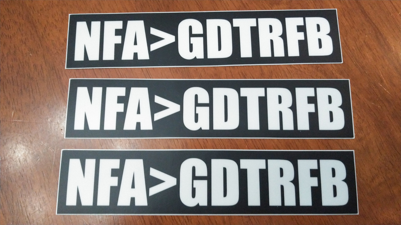 3-pack NFA>GDTRFB 7" x 1.5" Die Cut Vinyl Bumper Sticker Decals - The Grateful Dead - Jerry Garcia Not Fade Away 