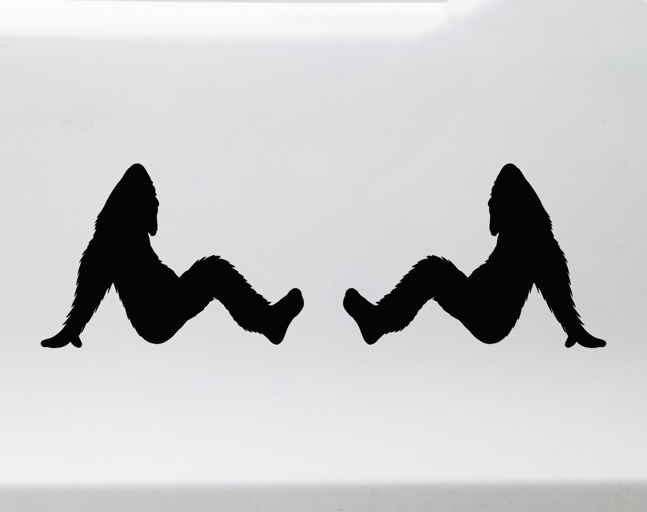 Pair of Mudflap Bigfoot Vinyl Decals - Sasquatch Yeti Believe - Die Cut Stickers