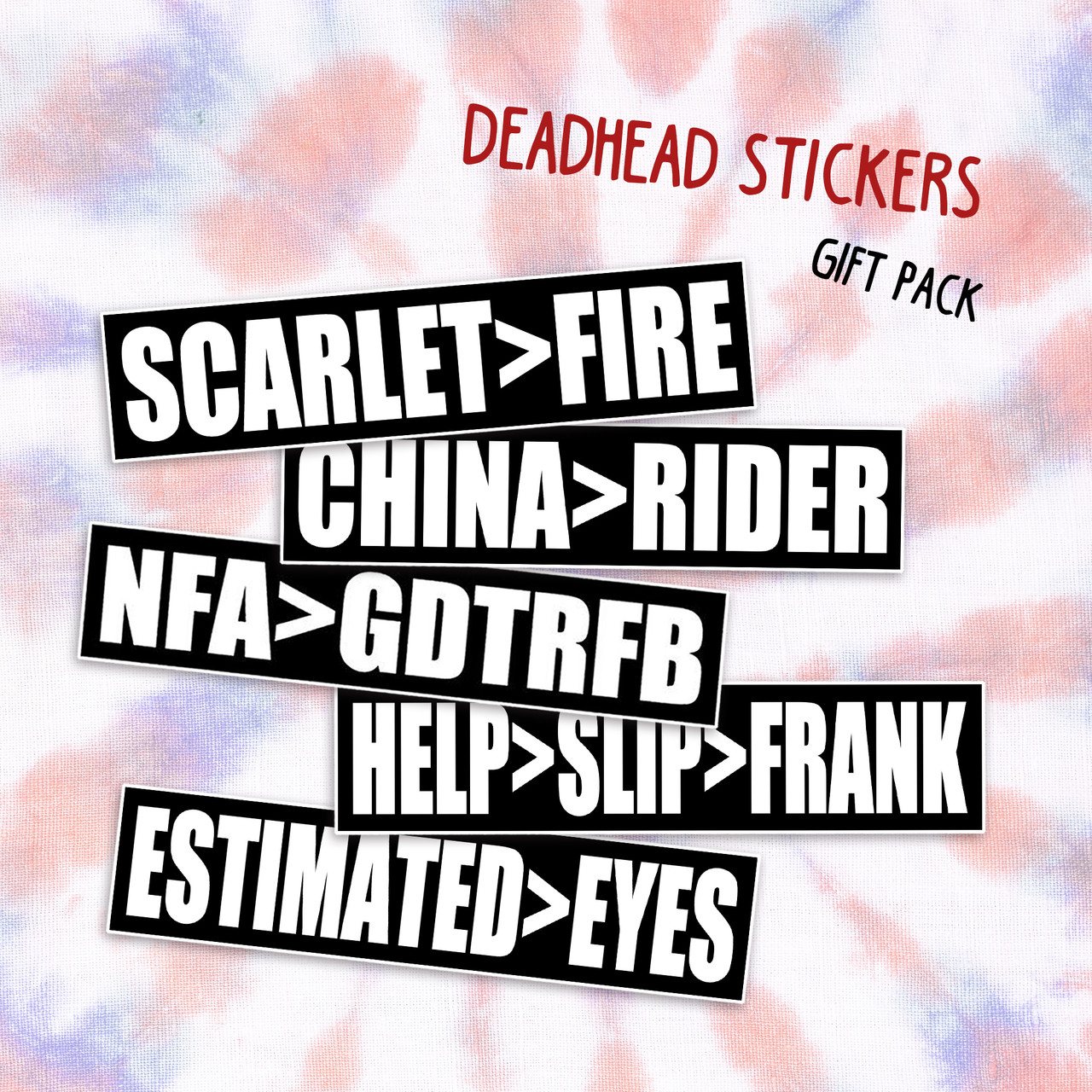 5-pack Grateful Dead Bumper Stickers HELP>SLIP>FRANK CHINA
