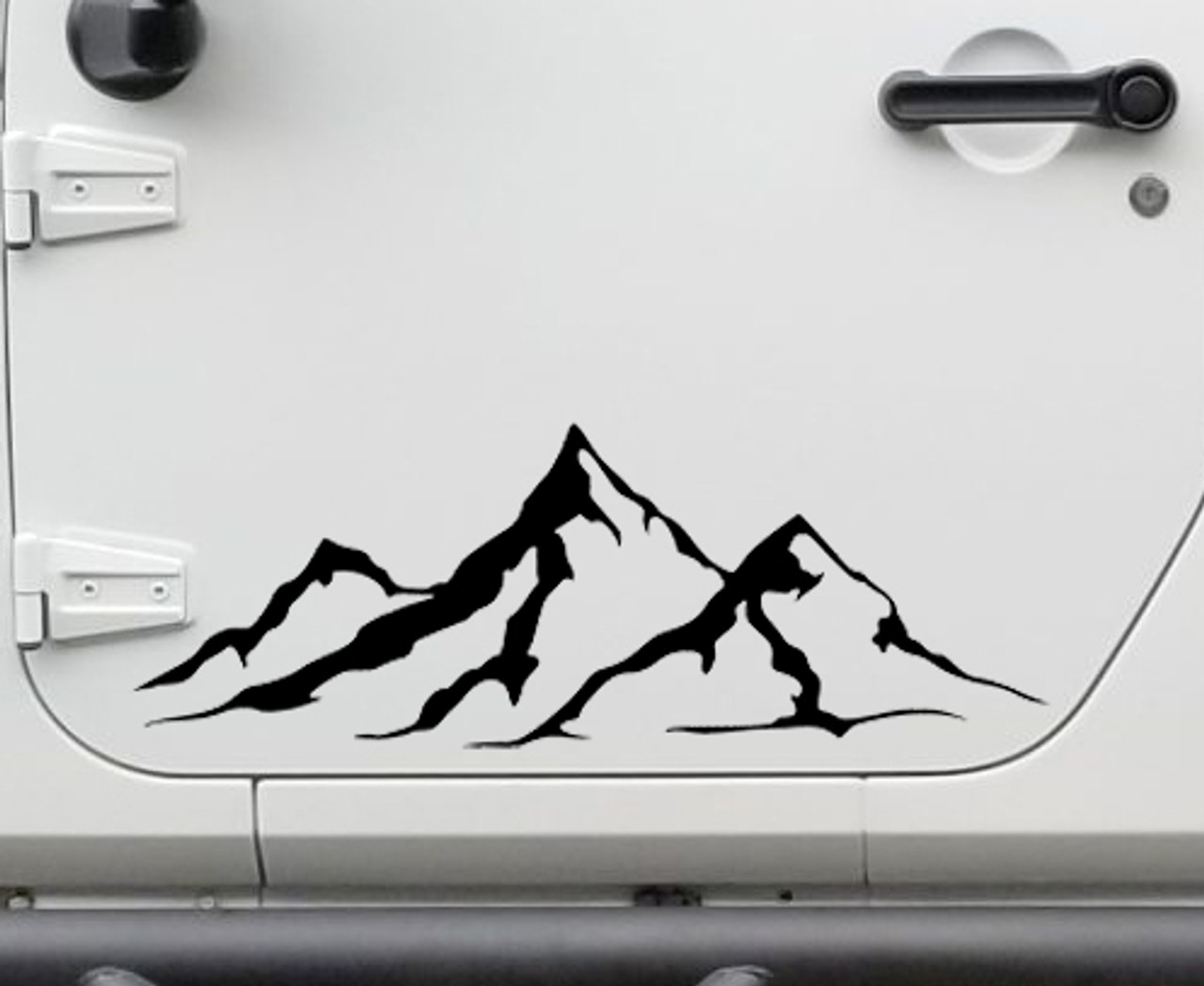 2-pack Mountain Scene Vinyl Decals - Jeep Camper 4x4 RV Graphics - Die Cut Stickers