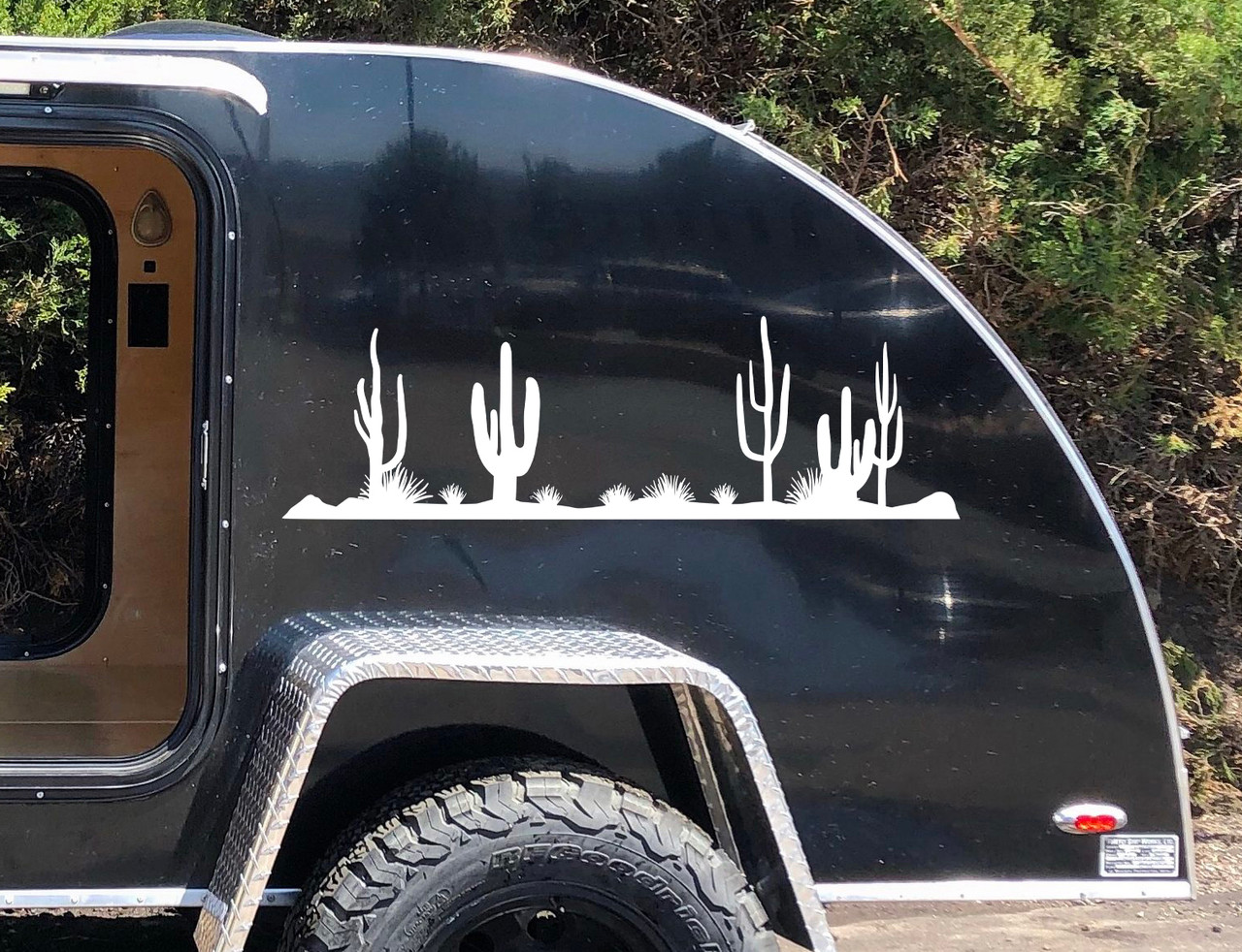 Desert Cactus Scene V1 Vinyl Decal - RV Camper Graphics Travel Trailer - Die Cut Sticker
