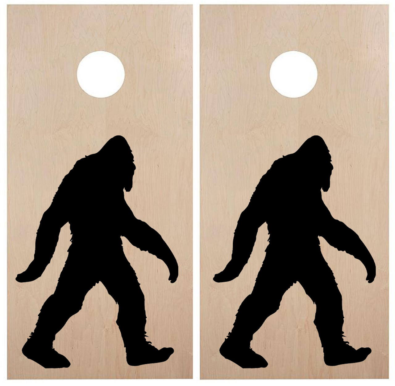 Bigfoot Cornhole Board Decals V1 - PNW Sasquatch  - Vinyl Die Cut Stickers - each 20w x 30h inches
