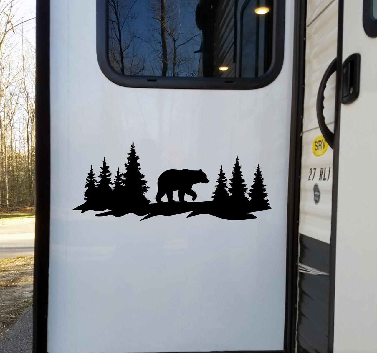 Bear Forest Scene V2 - RV Camper Truck 4x4 Jeep Graphics - Die Cut Sticker