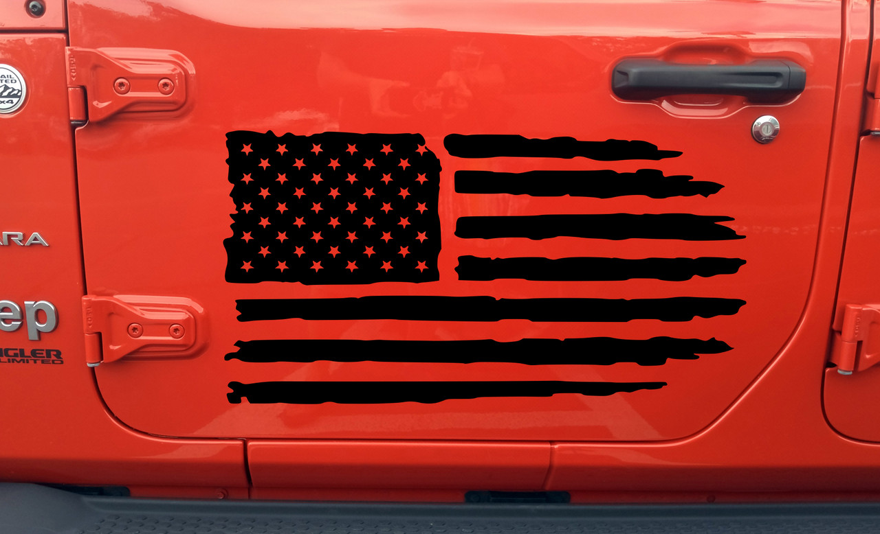 Distressed American Flag Vinyl Decal V2 - United States Stars and Stripes - Die Cut Sticker