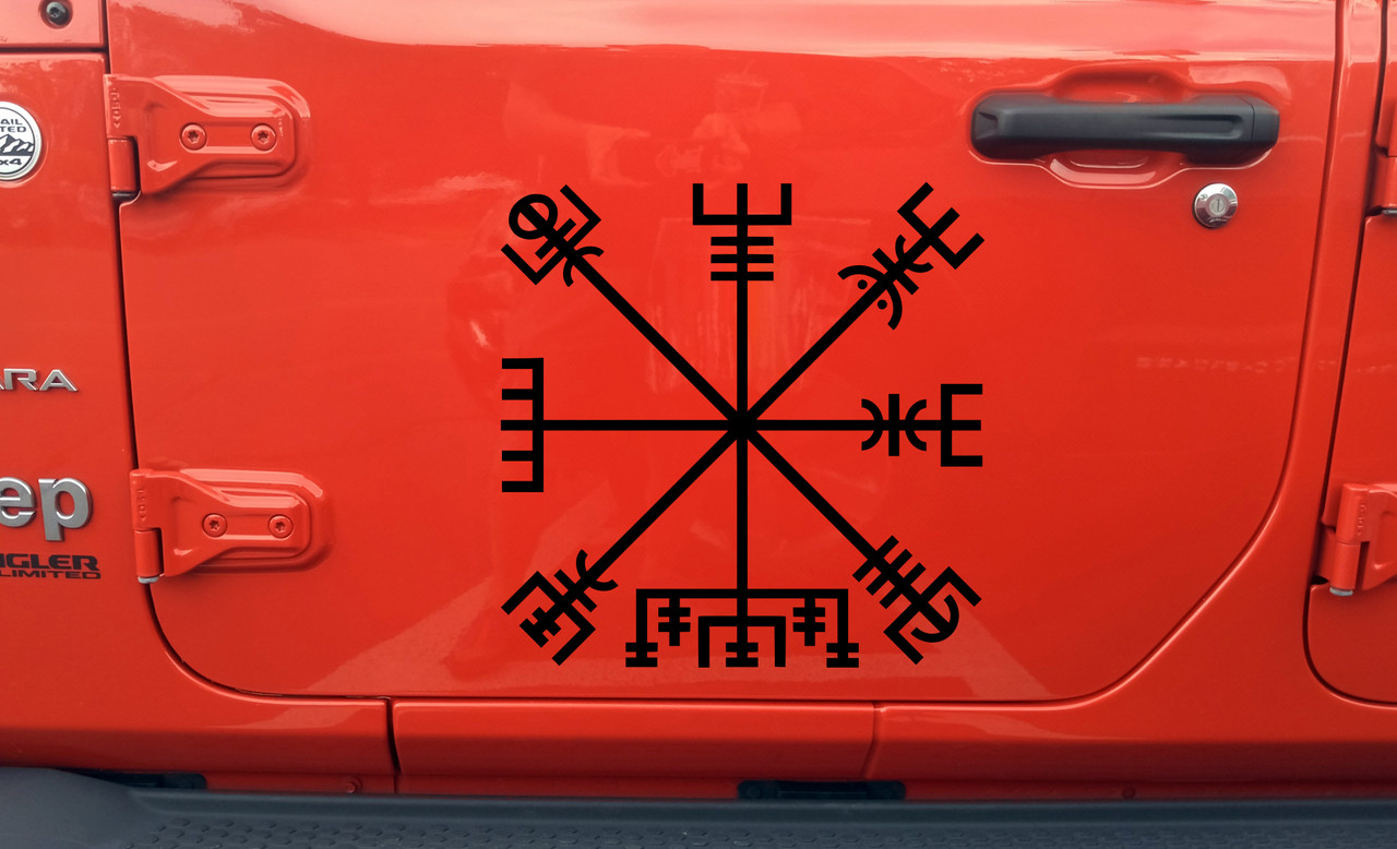 Viking Runic Compass Vegvisir Vinyl Decal V5 - Nordic Norse Pagan Rune - Die Cut Sticker