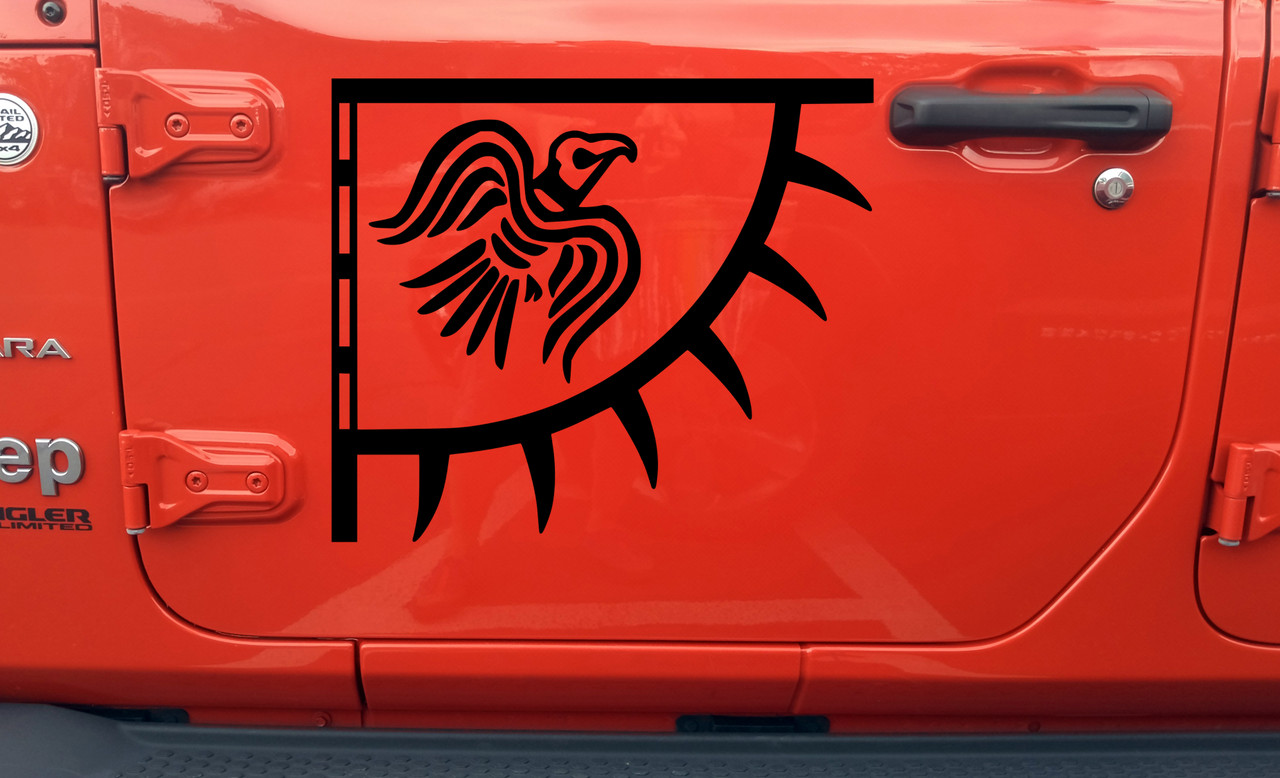 2x Sticker car decal biker banner tuning viking raven helet vinland