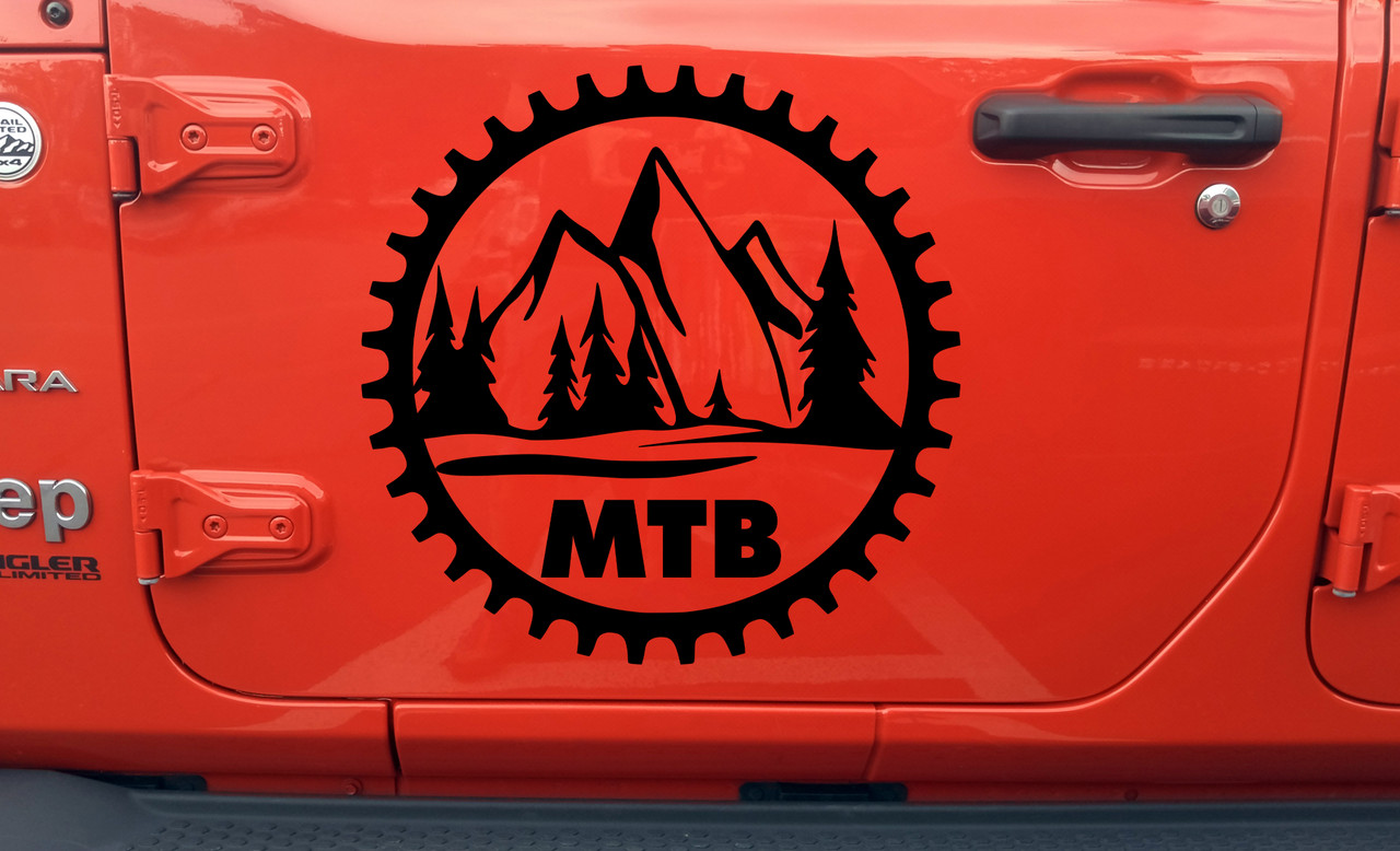 Mountain Bike Chain Ring Sprocket Vinyl Decal V5 - MTB - Die Cut Sticker
