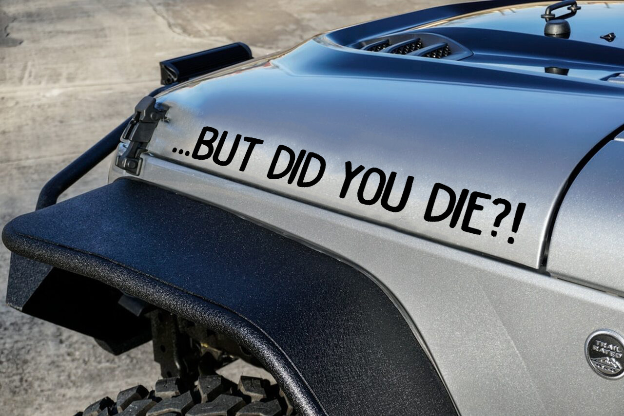 But Did You Die? Vinyl Decal - Adventure Hood Cool Story - Die Cut Sticker