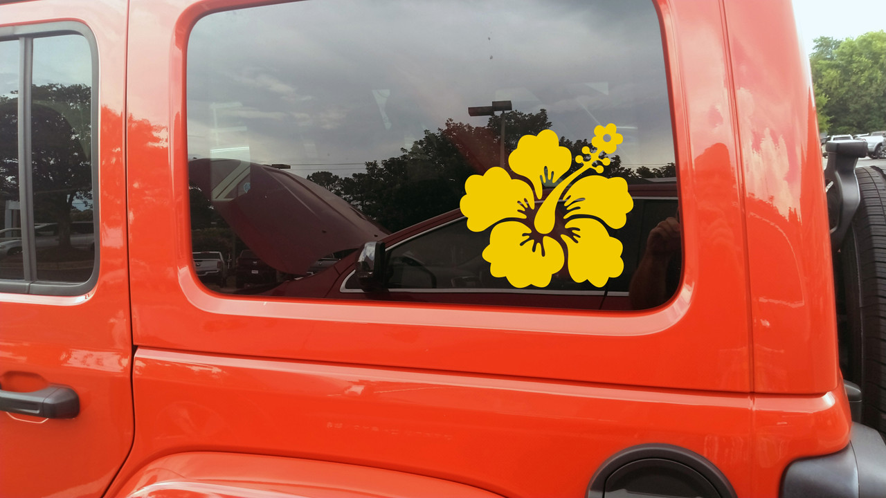 Hibiscus Flower Vinyl Decal V4 - Hawaiian Mallow Tropical Plant - Die Cut Sticker