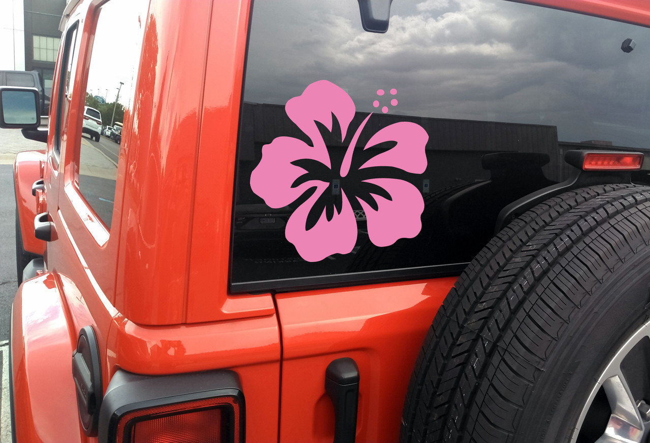 Hibiscus Flower Vinyl Decal V5 - Hawaiian Mallow Tropical Plant - Die Cut Sticker