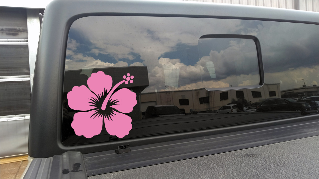 Hibiscus Flower Vinyl Decal V6 - Hawaiian Mallow Tropical Plant - Die Cut Sticker