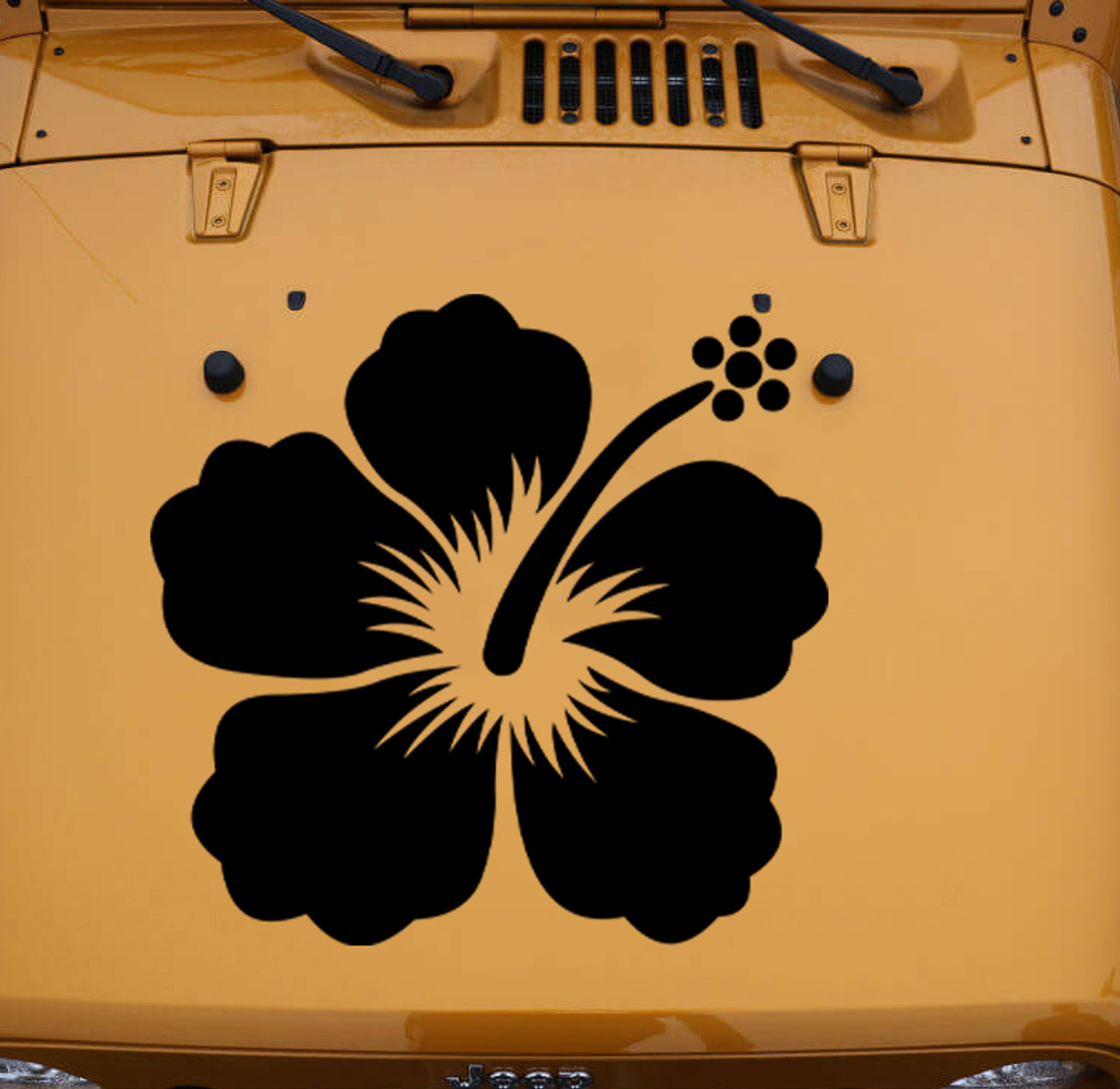 Hibiscus Flower Vinyl Hood Decal V6 - Hawaiian Truck 4x4 Tropical Plant - Die Cut Sticker