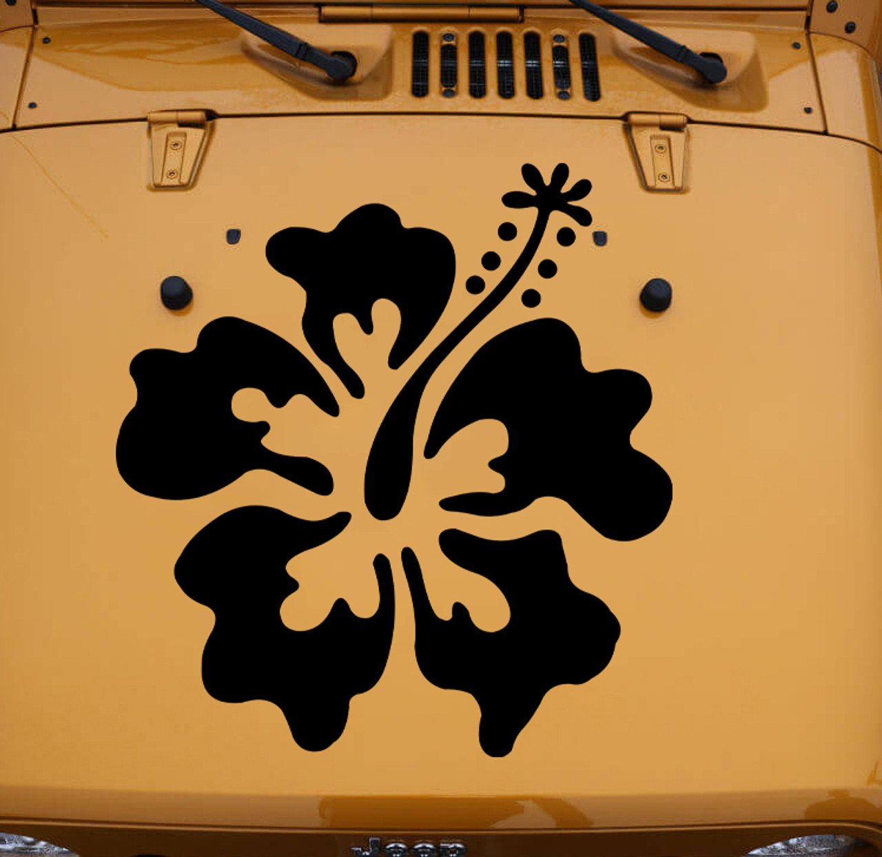 Hibiscus Flower Vinyl Hood Decal V7 - Hawaiian Truck 4x4 Tropical Plant - Die Cut Sticker