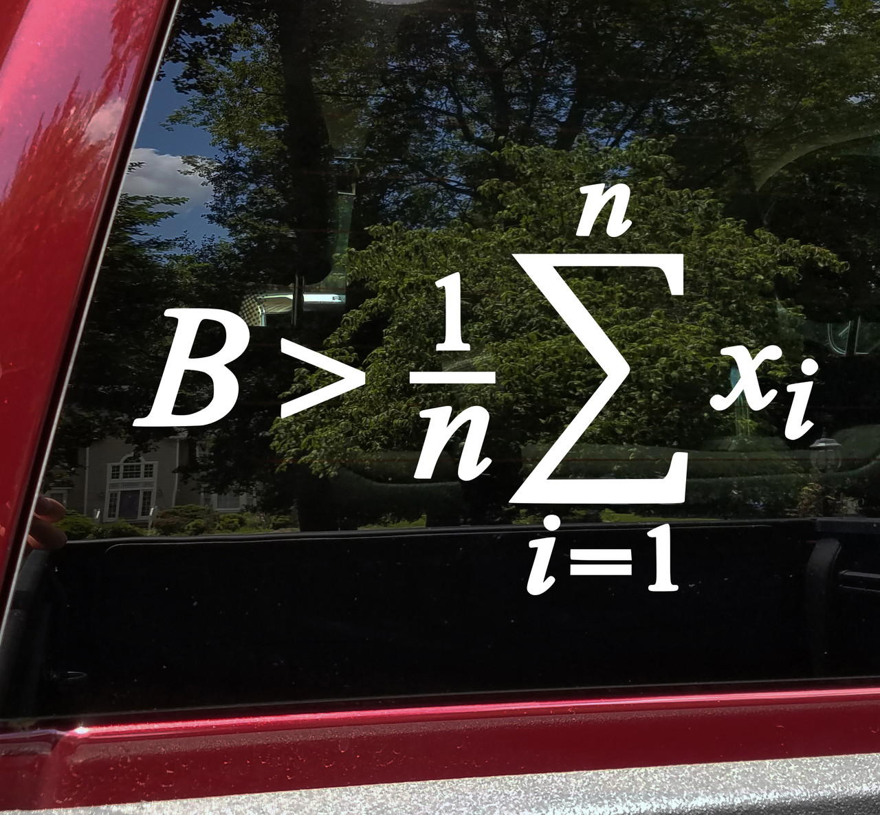 Be Greater Than Average Vinyl Decal -  Math Equation - Die Cut Sticker
