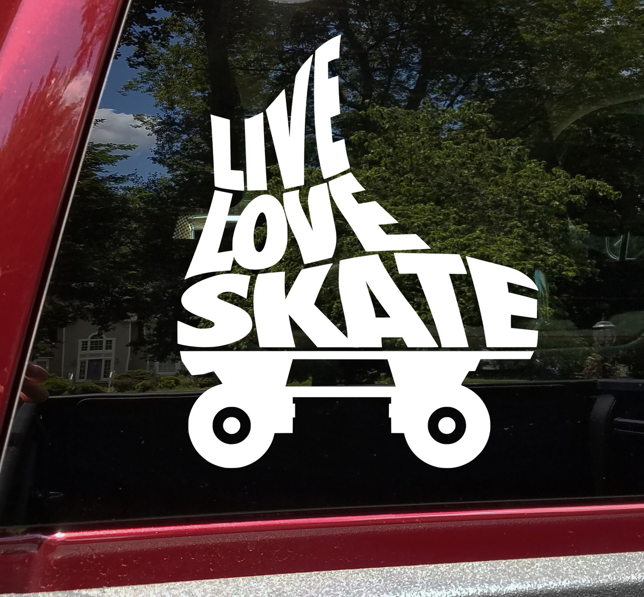 Live Love Skate Vinyl Decal - Quads Roller Skating Disco - Die Cut Sticker
