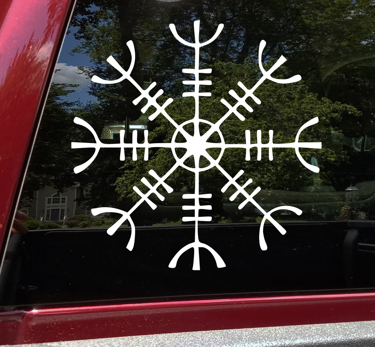 Helm of Awe Vinyl Decal V6 - Norse Mythology - Helm of Terror Viking Symbol - Die Cut Sticker
