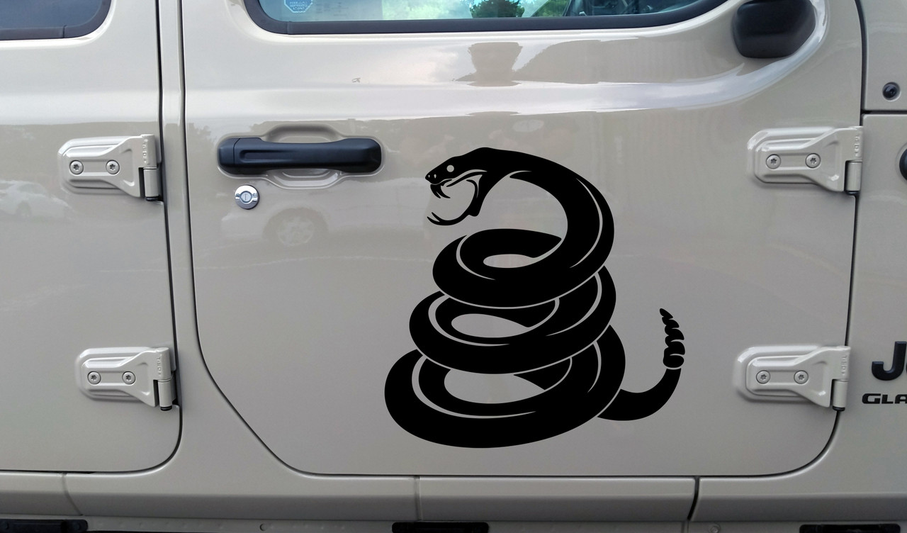 Rattlesnake Vinyl Decal V2 - Rattler Deadly Snake Coiled - Die Cut Sticker
