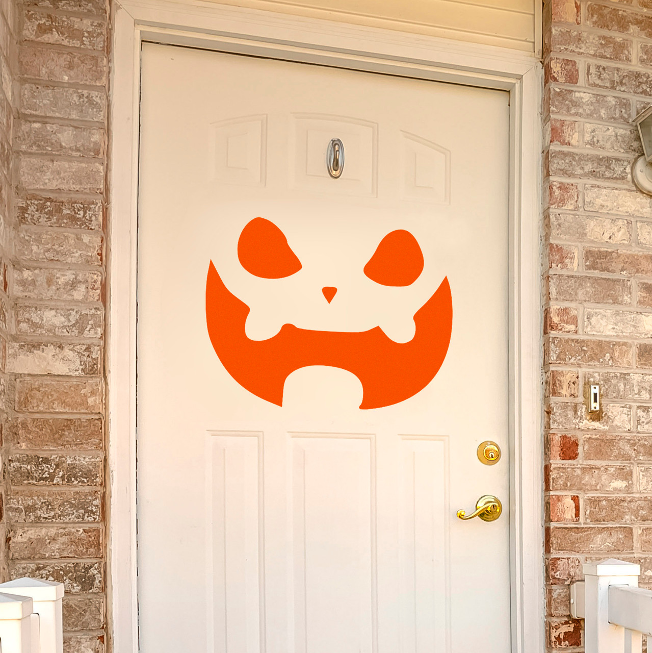 Pumpkin Face Vinyl Decal V6 - Halloween Creepy Smile Scary - Die Cut Sticker