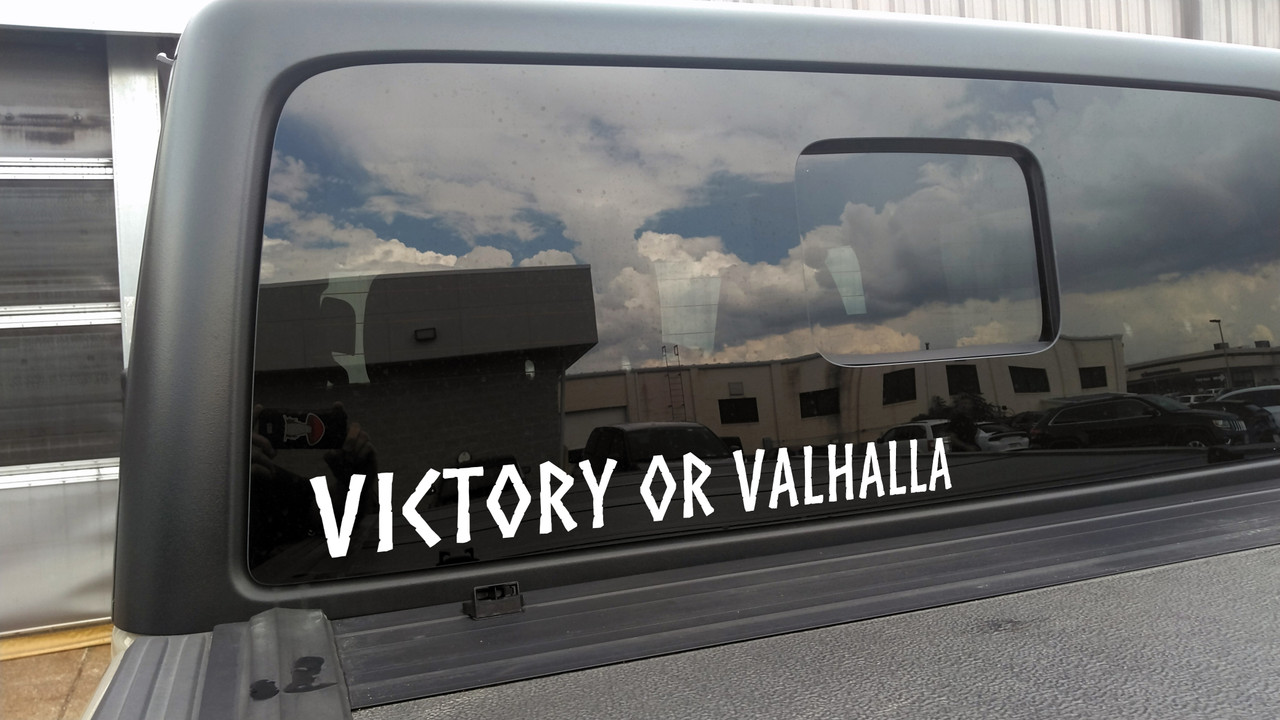 Victory or Valhalla Vinyl Decal V1 - Norse Viking Heathen Runes - Die Cut Sticker
