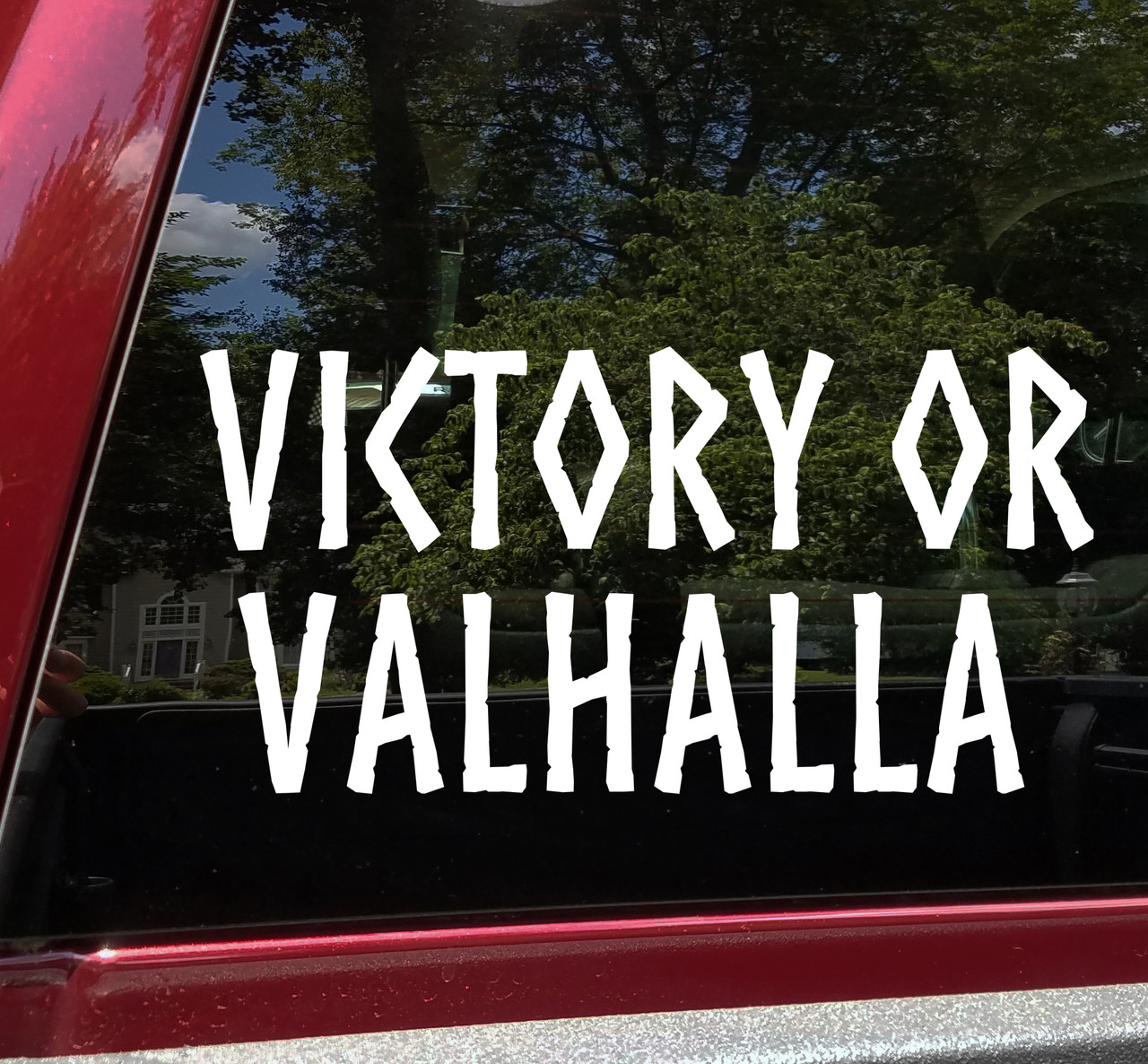 Victory or Valhalla Vinyl Decal V3 - Norse Viking Barbarian - Die Cut Sticker
