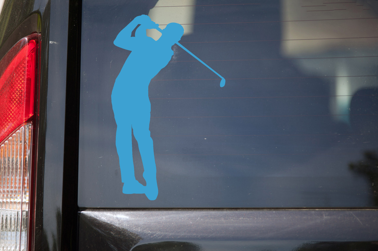 Golfer Vinyl Decal V2 - Male Golf Par Tee Driver - Die Cut Sticker