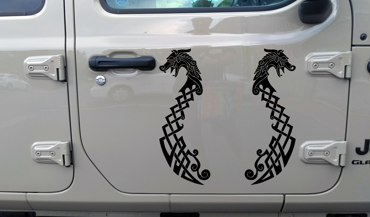 Viking Dragons Vinyl Decal - Fafnir Norse Folklore Mythology - Die Cut Sticker