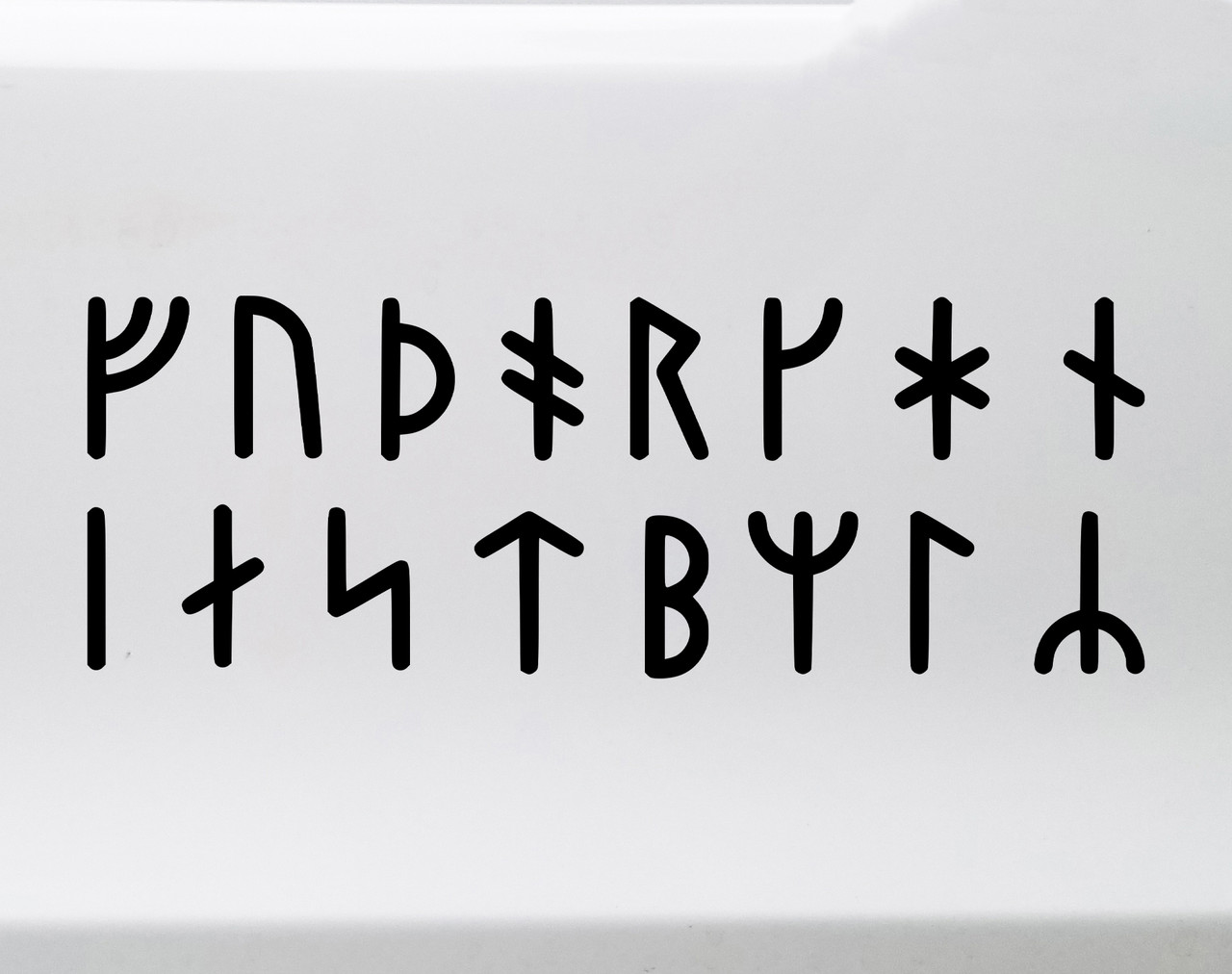 Full Set of 16 Runic Alphabet Vinyl Decals - Younger Futhark Viking Norse - Die Cut Stickers